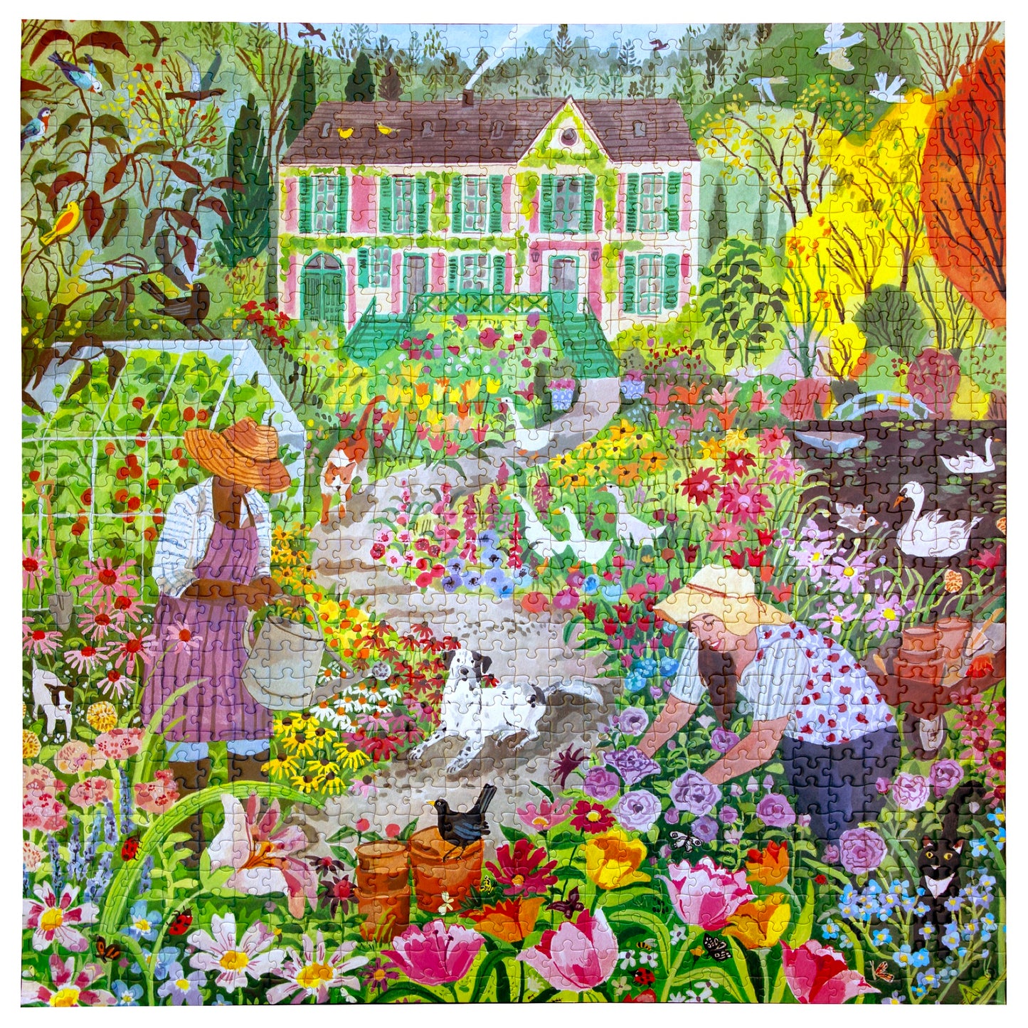 Piece&Love French Flower Garden 1000 piece jigsaw puzzle featuring colorful garden scene