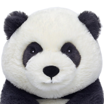 Forest Series Smiling Panda Momo 9.8" plush toy with black and white coloring and friendly expression