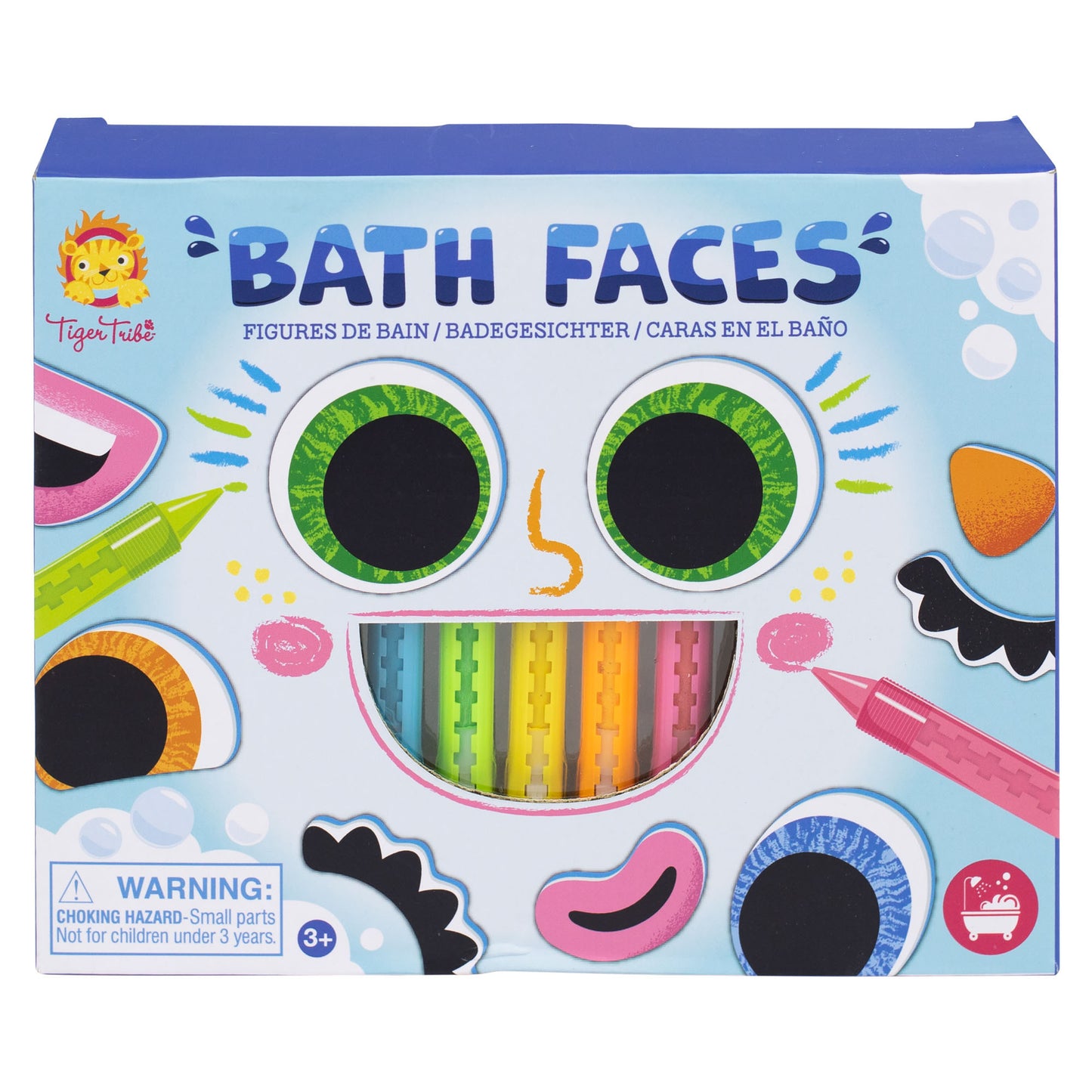 Tiger Tribe Foam Sticky Bath Faces – Creative Bath Time Fun