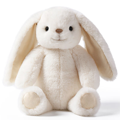 Forest Series Milky Smiling Rabbit 9.8" plush toy in cream and beige with long ears