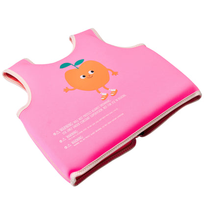 Poppy the Peach Float Vest in neon pink for toddlers ages 3-6