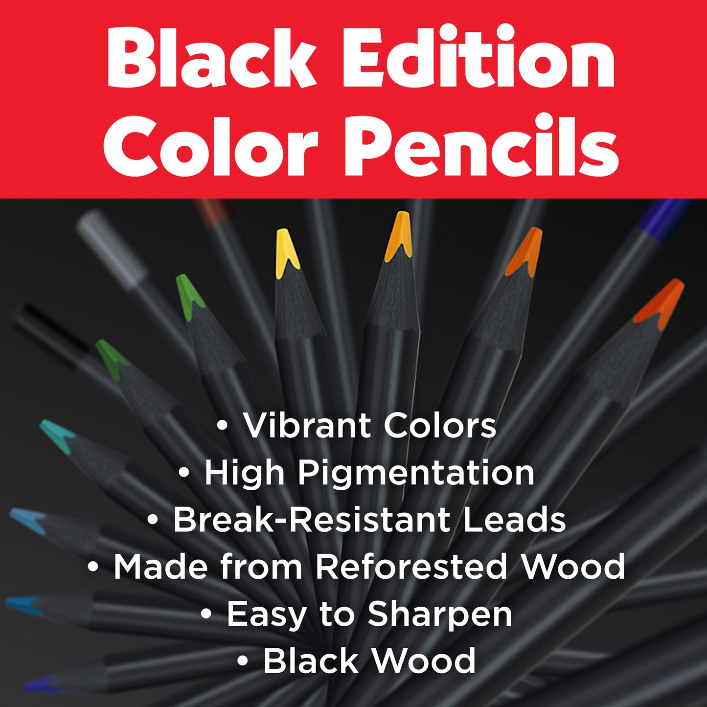 Faber-Castell Black Edition 36 Color Pencils Set - Brilliant Hues