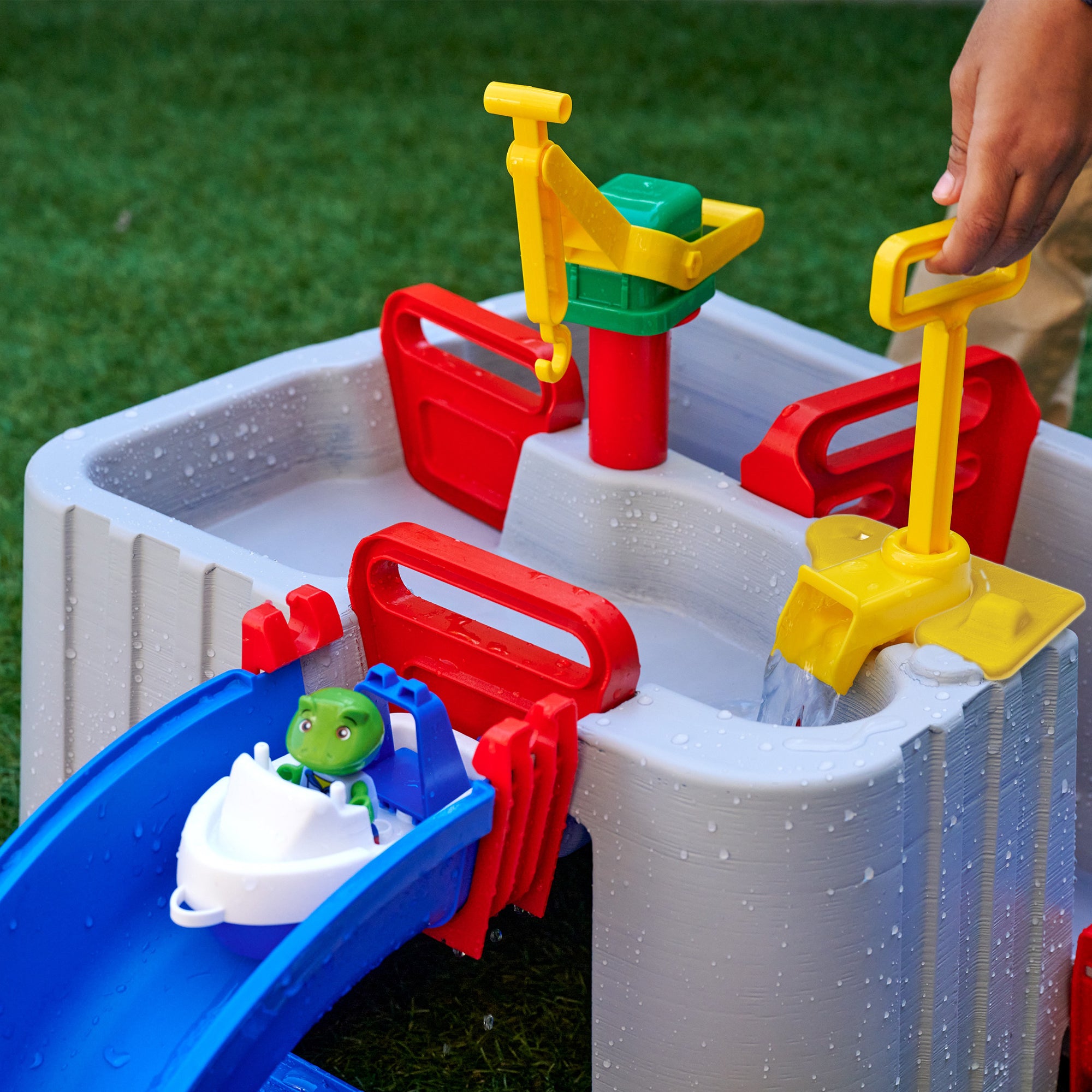 AquaPlay Harbor Waterway Playset With Crane, Pump, Slide, 3 Boats