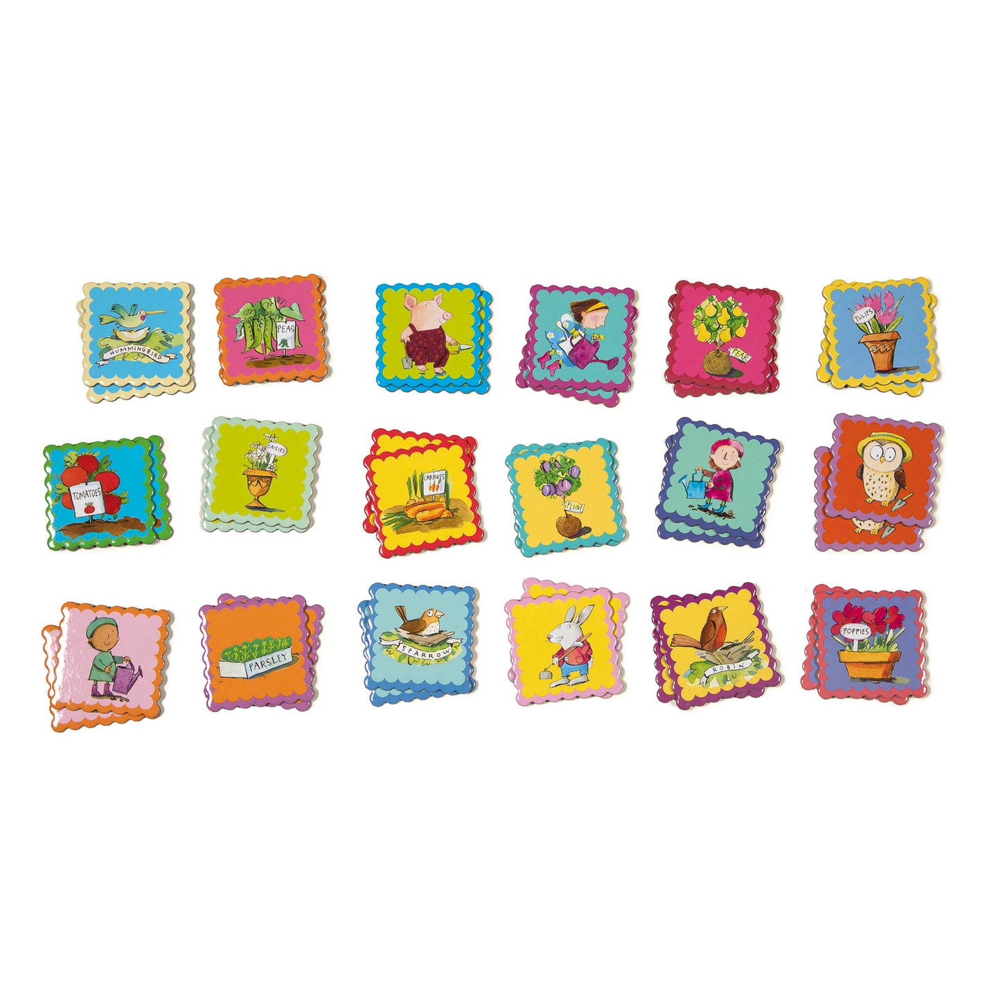 eeBoo Garden Little Square Matching Memory Game - Educational Fun for Kids
