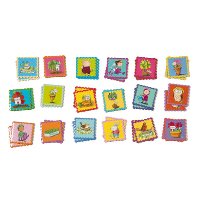 eeBoo Garden Little Square Matching Memory Game - Educational Fun for Kids