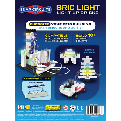 Snap Circuits BRIC Light electrical building set with LED bricks and sample projects
