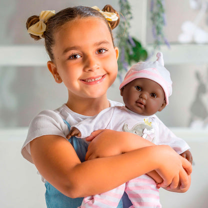 JC Toys Nonis Boutique 15" African American baby doll with pink hat and outfit