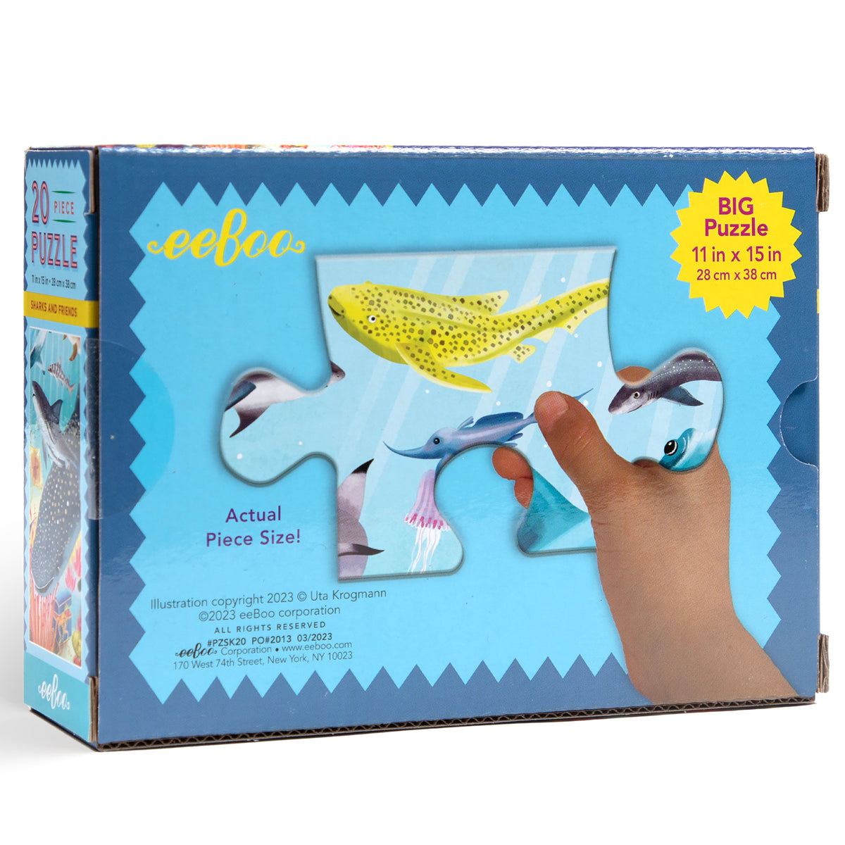 eeBoo Sharks & Friends Kids Jigsaw Puzzle - 20 pc