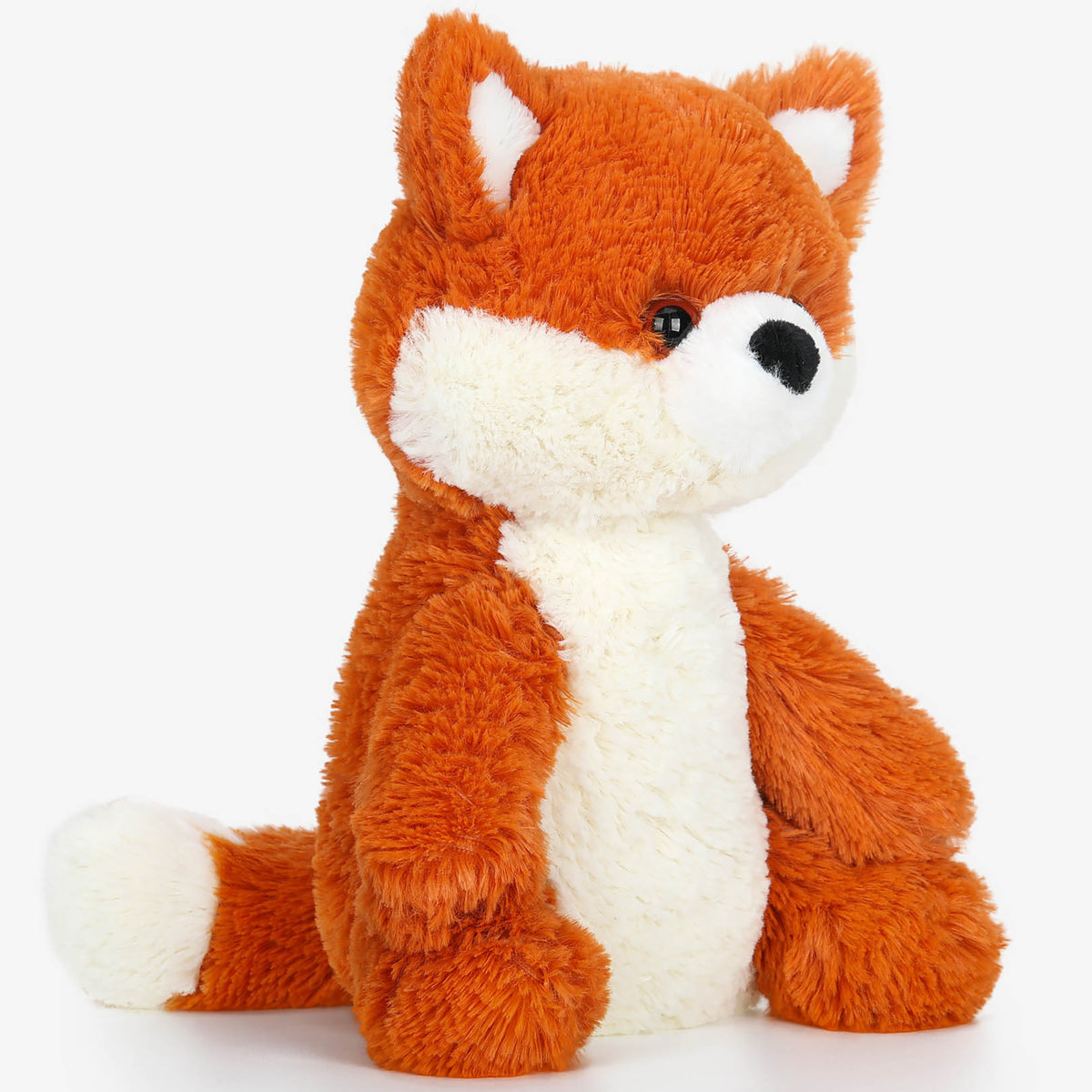 Forest Series: Elma Fox 9.8" plush toy, orange and white sitting fox with pointed ears and black nose