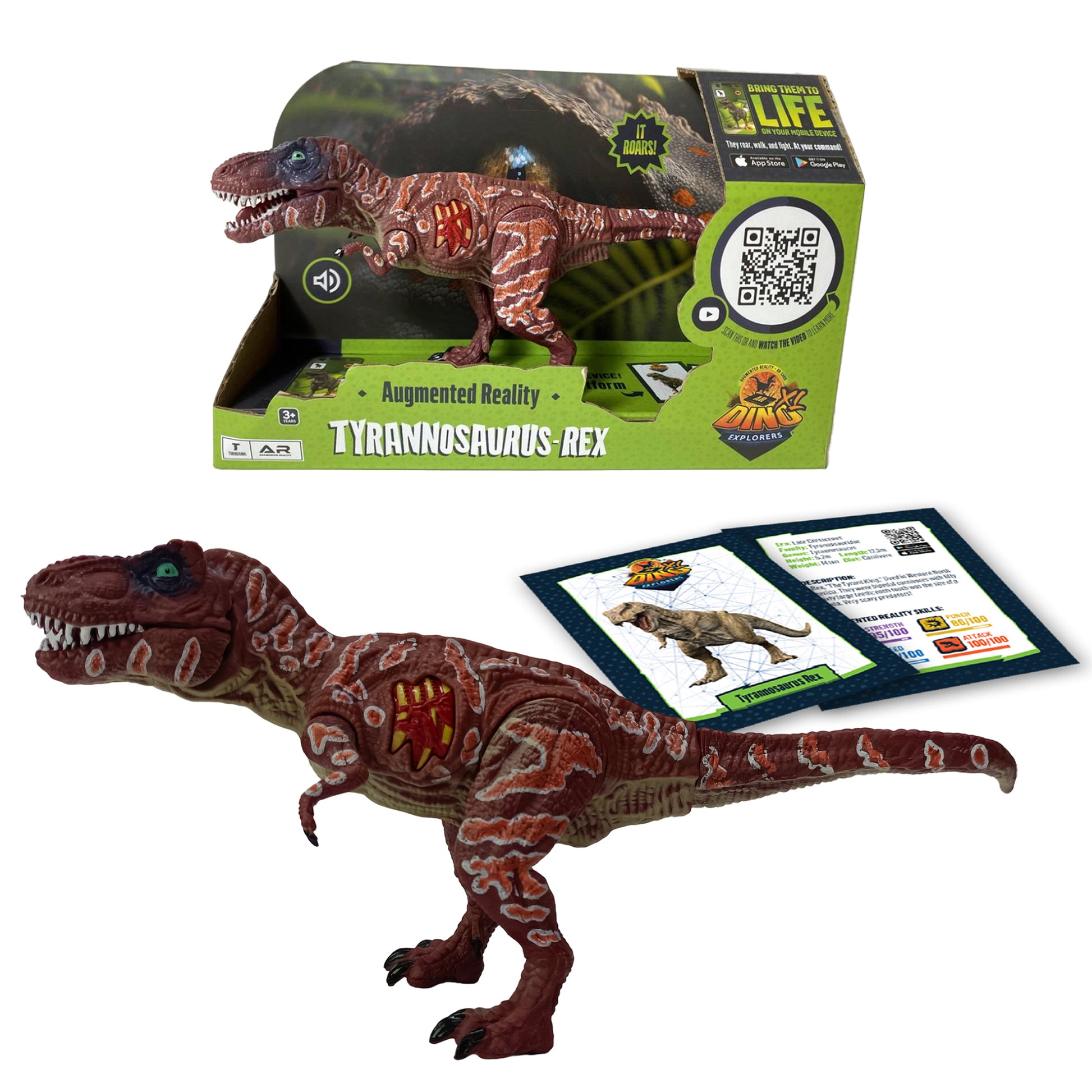 Dino Explorers AR Dinosaur XL & Brick Combo- 10 , Size 10", T-Rex Dino Explorers AR Dinosaur XL & Brick Combo- 10 , Size 10", T-Rex