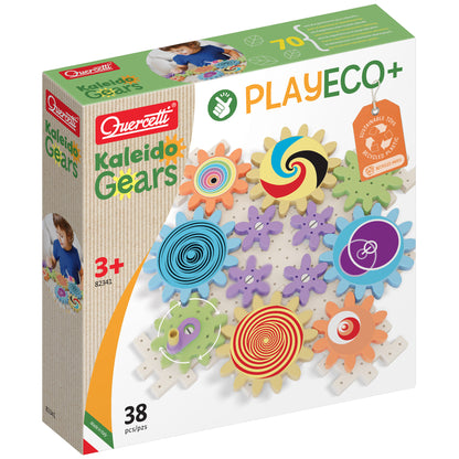 Quercetti PlayEco+ Kaleido Gears - 38pc Colorful STEM Gear Playset