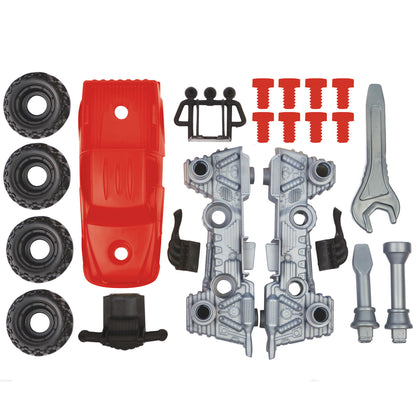 Tool Tech: Take Apart - Truck & Power Drill set with red truck body, power drill with bits, wrench, and fasteners