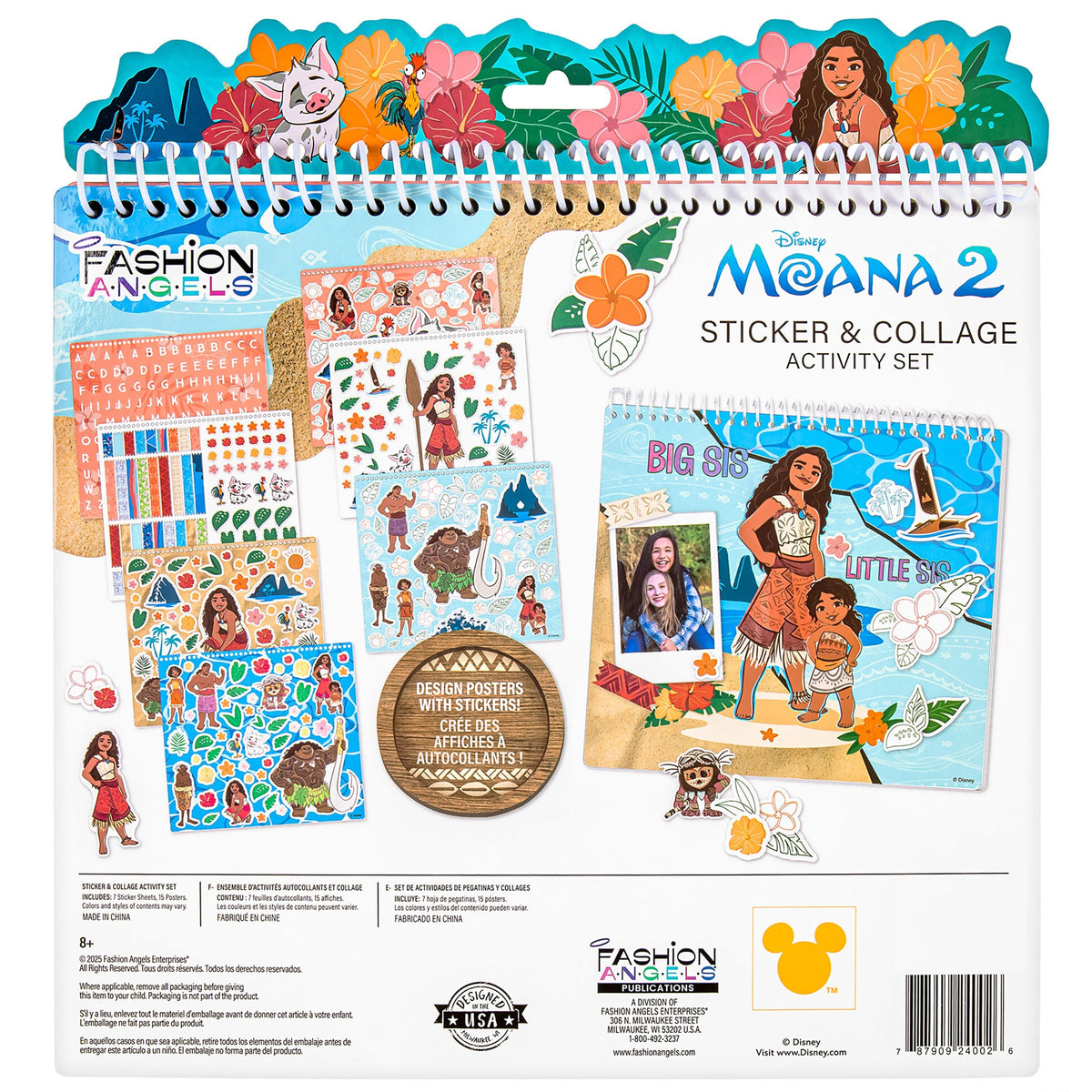 Disney Moana 2 Sticker & Collage Activity Set with design posters, stickers, and tropical colors