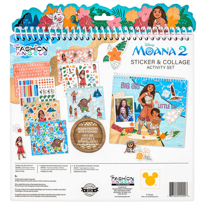 Disney Moana 2 Sticker & Collage Activity Set with design posters, stickers, and tropical colors