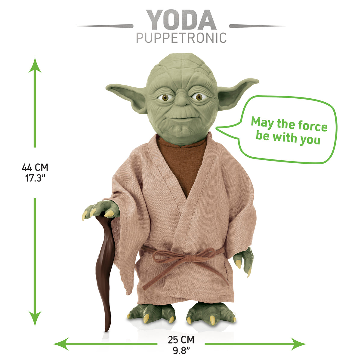 Yoda Puppetronics interactive puppet toy, 44cm tall, with movable mouth and arms