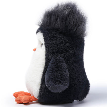Ocean Series Straight Hair Penguin 7-inch plush toy with black and white coloring and orange feet