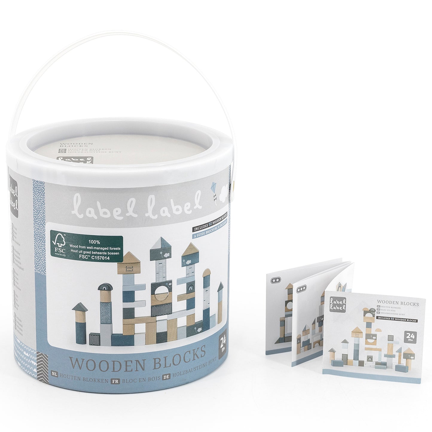 Wooden Blocks: 50pcs - Blue