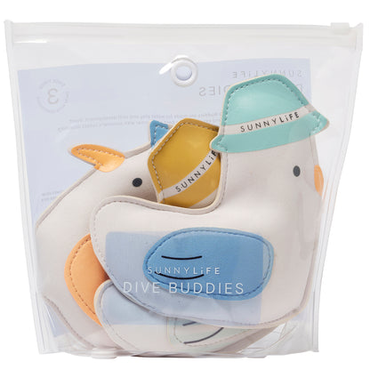 Sunnylife Dive Buddies - Sid The Seagull 3pk, Pool Toys with Colorful Hats