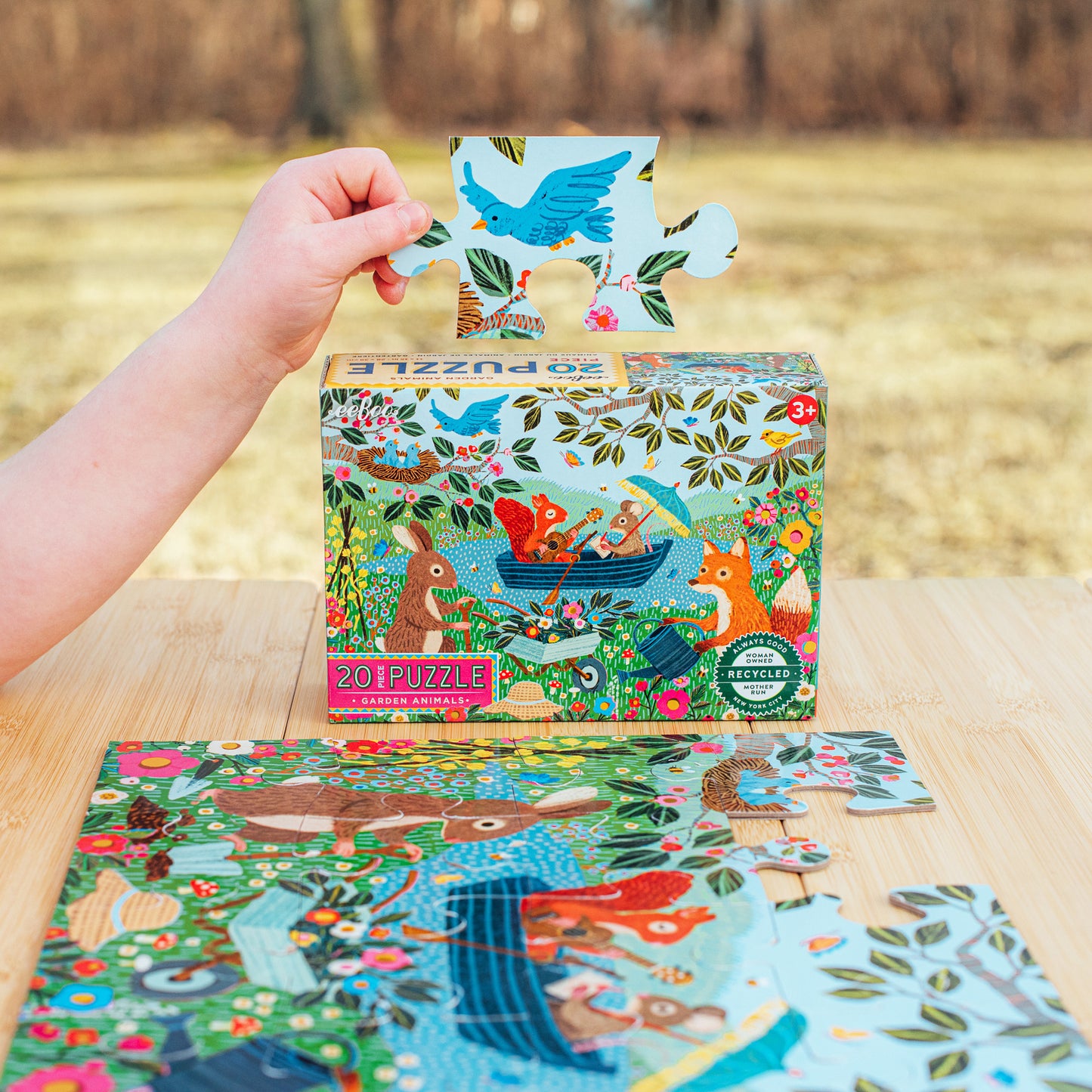eeBoo Garden Animals 20 pc Jigsaw Puzzle - Eco-Friendly