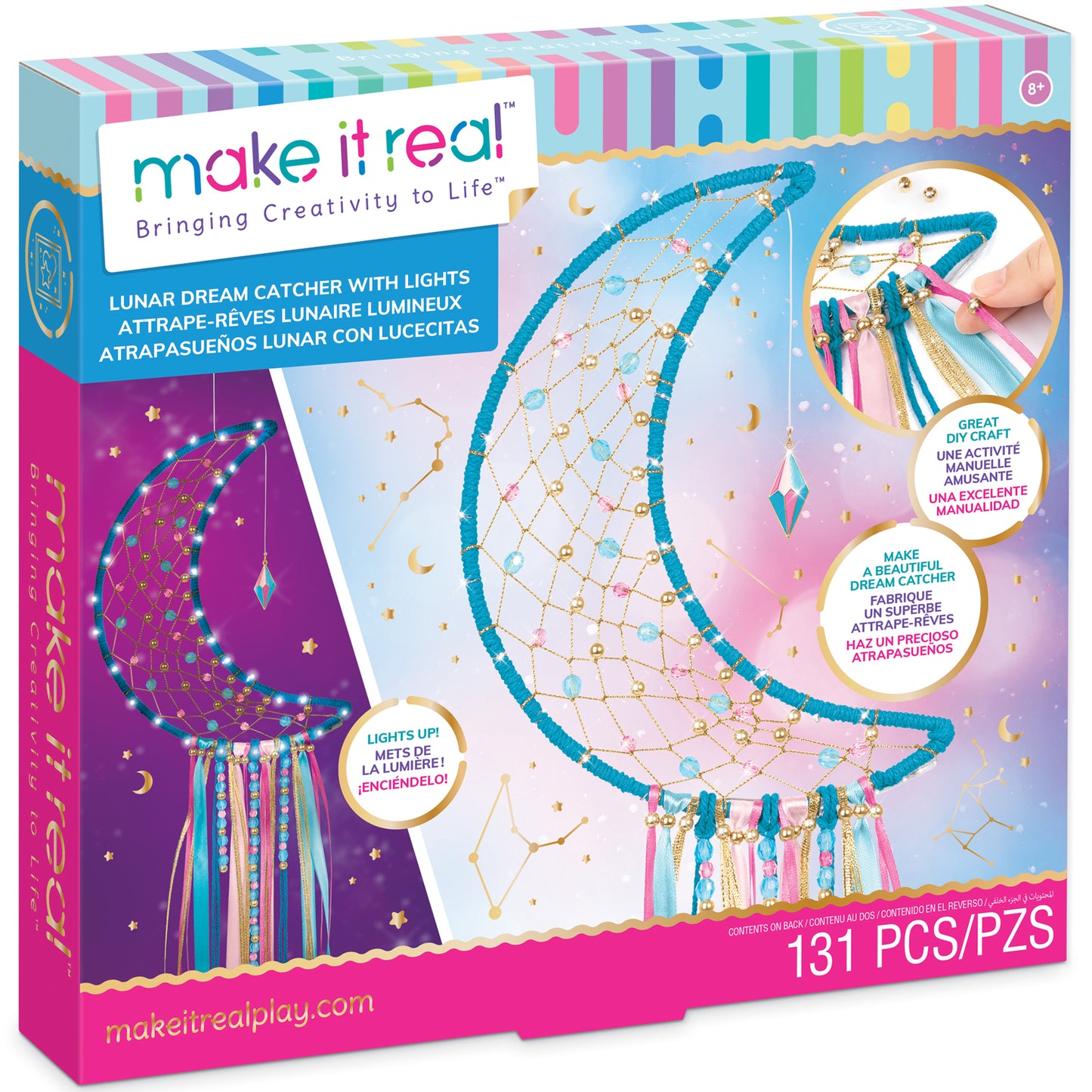 Make It Real Lunar Dream Catcher DIY Kit - Purple Moonlight Craft Set