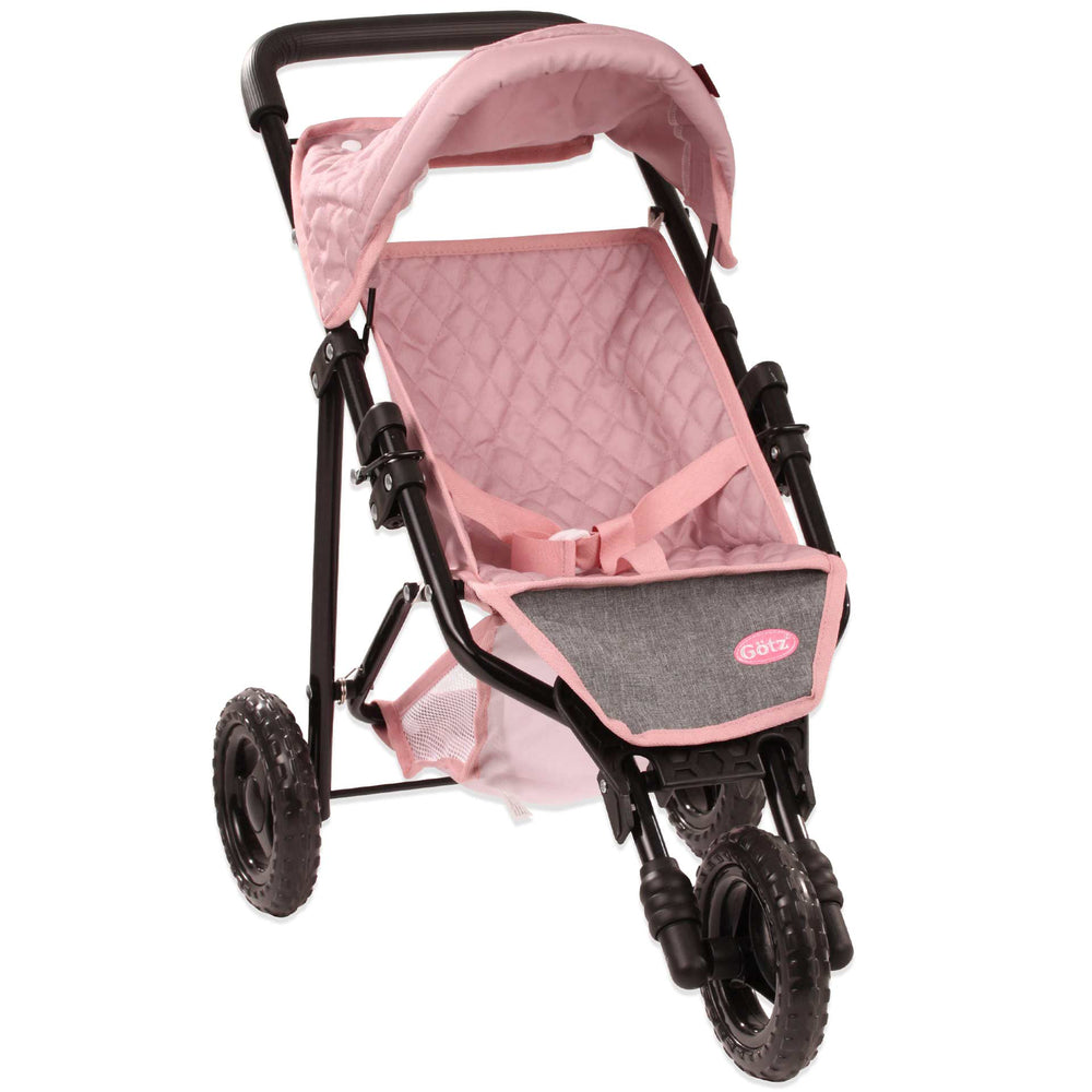 3-Wheel Doll Buggy: Soft Mood in pink with black frame and wheels