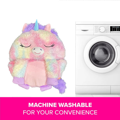 Happy Nappers Rainbow Unicorn pillow plush toy, machine washable, large size