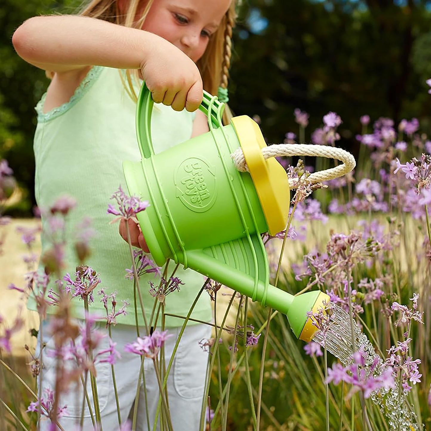 Green Toys - Watering Can Set - Eco-Friendly 3pc Garden Tool Kit, Hand Rake & Shovel, 18mo+