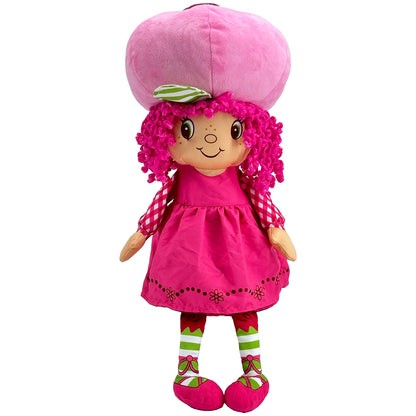 Strawberry Shortcake Pop 'n' Flip Raspberry Torte 15 inch plush doll with pink curly hair and magenta dress