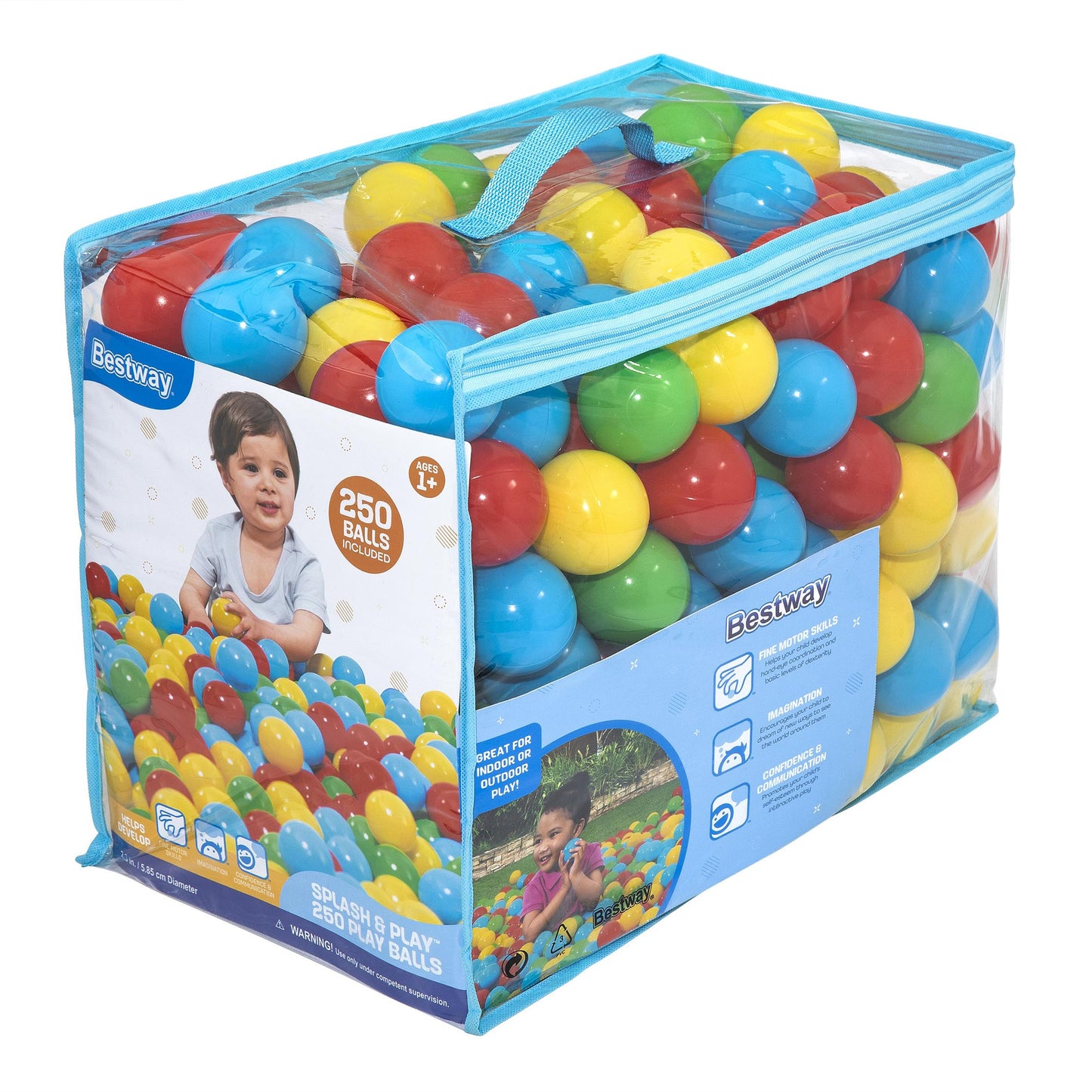 Bestway Splash & Play – 250 Colorful Toy Balls Set for Pits, Pools & Playtime Fun