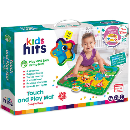 Kids Hits Touch and Play Mat Jungle Pals sensory floor pad with colorful animals, lights and sounds for babies 6 months+