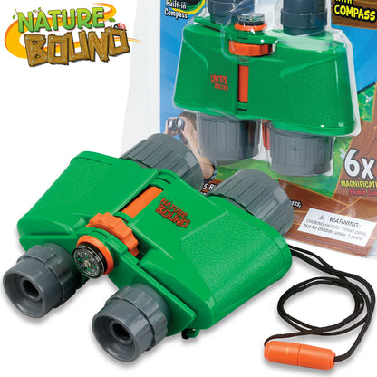 Nature Bound 6x35 Kids Binoculars with Compass - Outdoor Adventure Toy for Ages 3+
