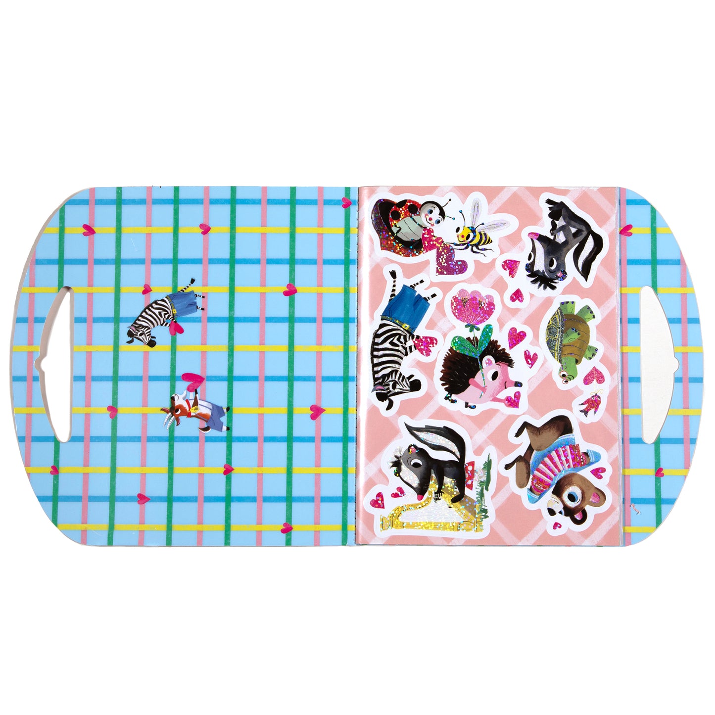 eeBoo Love Stickers Valentine's Day sticker book with 170+ animal and heart designs in shiny foil