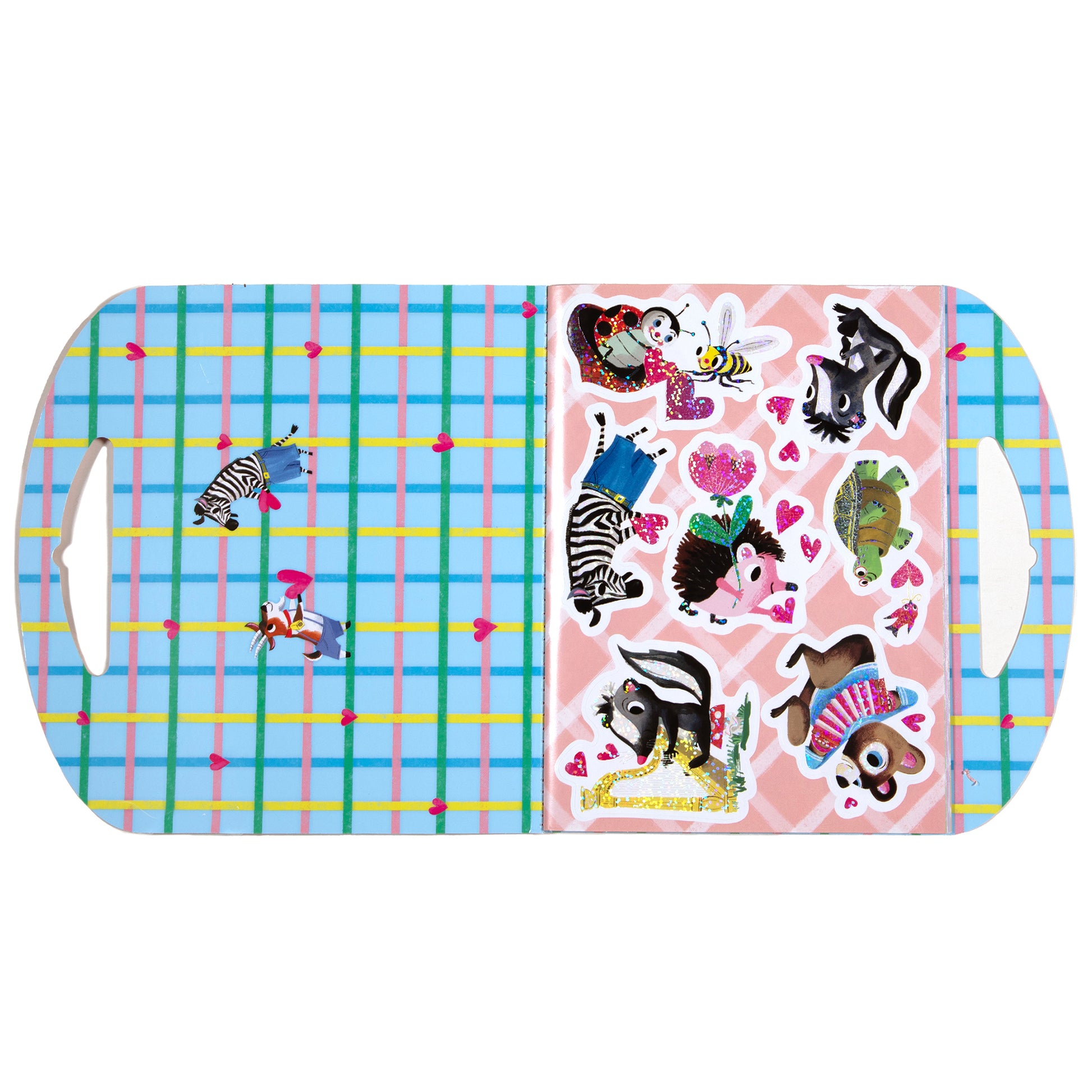 eeBoo Love Stickers Valentine's Day sticker book with 170+ animal and heart designs in shiny foil
