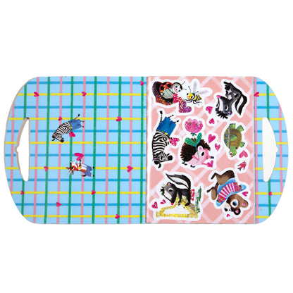 eeBoo Love Stickers Valentine's Day sticker book with 170+ animal and heart designs in shiny foil