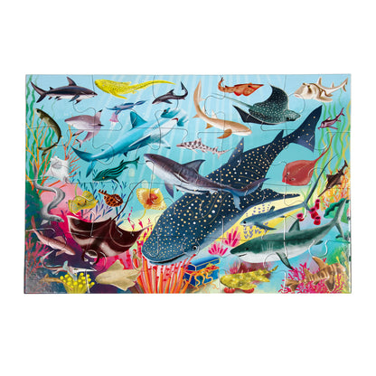 eeBoo Sharks & Friends Kids Jigsaw Puzzle - 20 pc