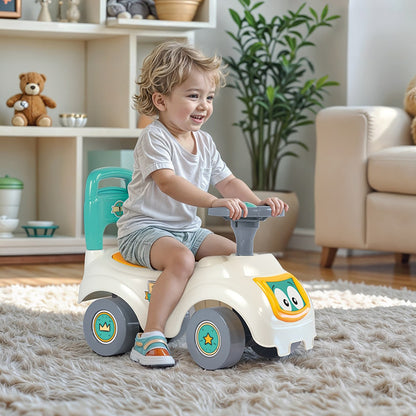 Dolu - Walk & Drive: Sit N' Ride - Vibrant Toddler Ride-on Toy, White-Yellow-Green
