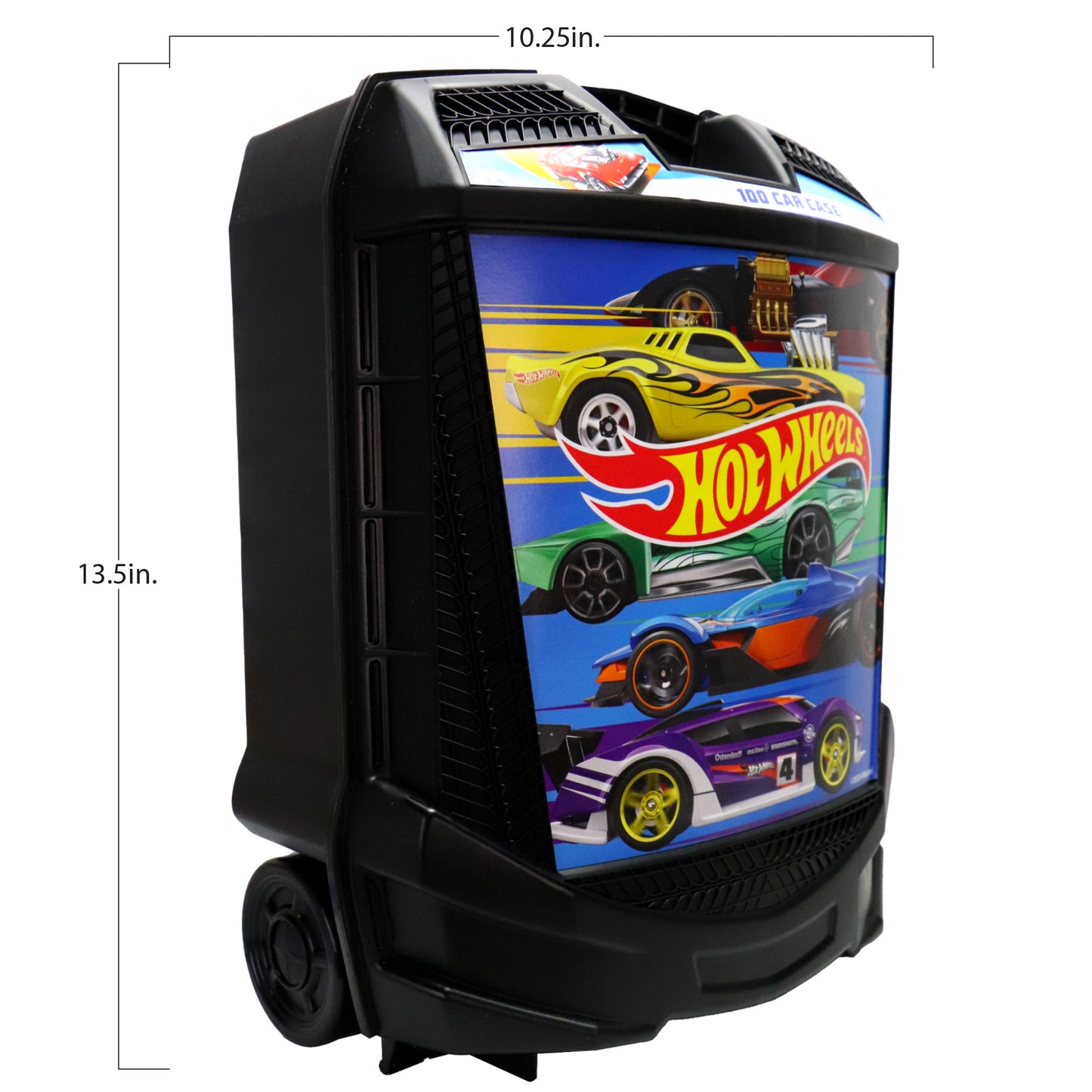 Hot Wheels 100-Car Rolling Storage Case with retractable handle and wheels