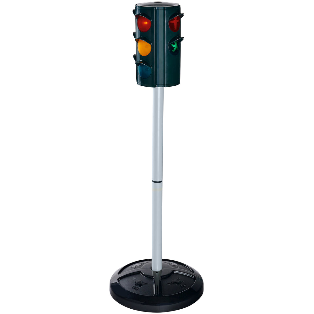 BIG Traffic Stoplight toy with red, yellow, and green lights on black pole base