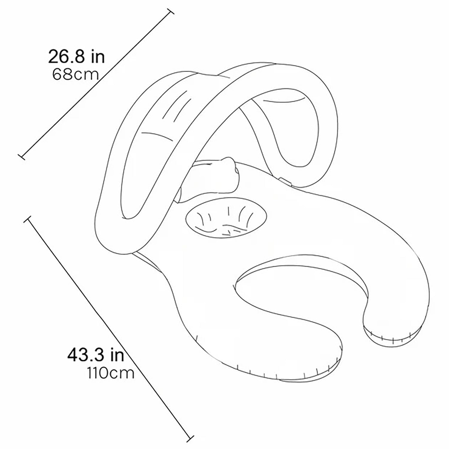 Float Together Baby Seat Into the Garden Ditsy Floral with dimensions 26.8 in and 43.3 in