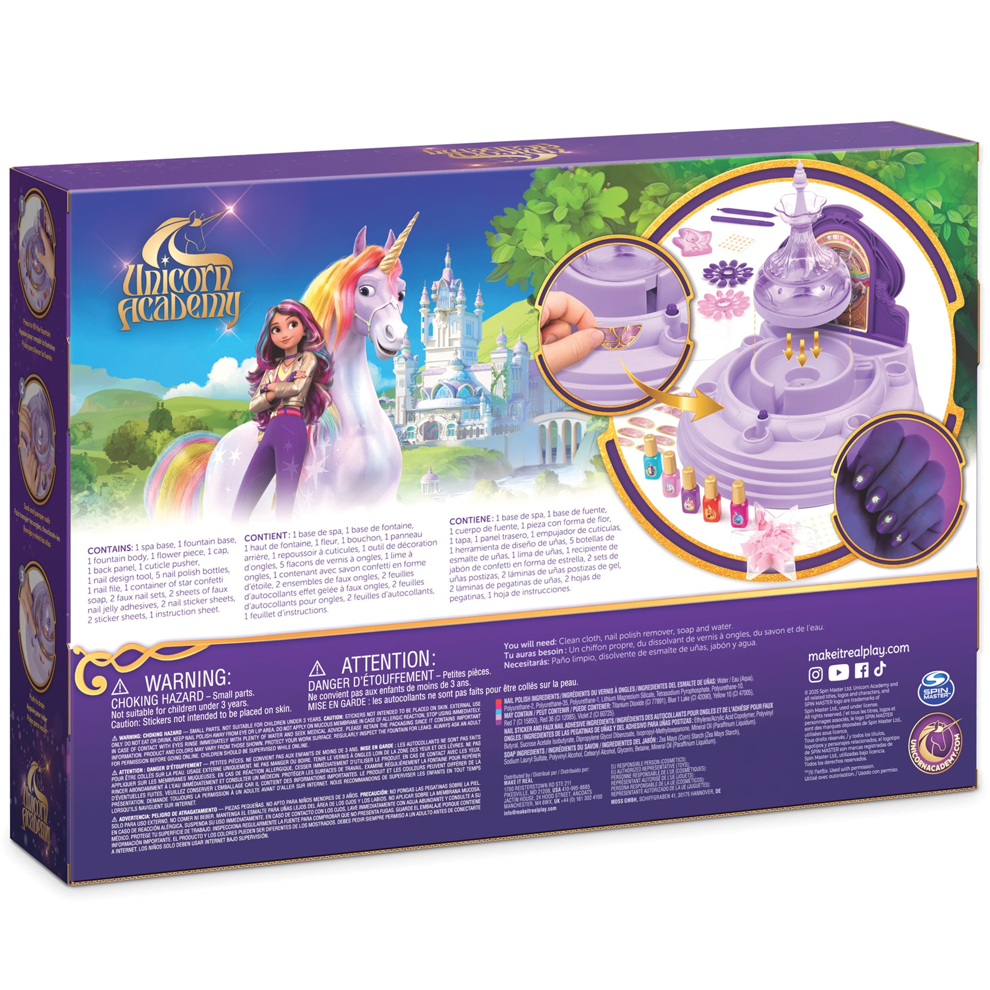 Make It Real Unicorn Academy Star Stables Fountain Nail Spa Kit