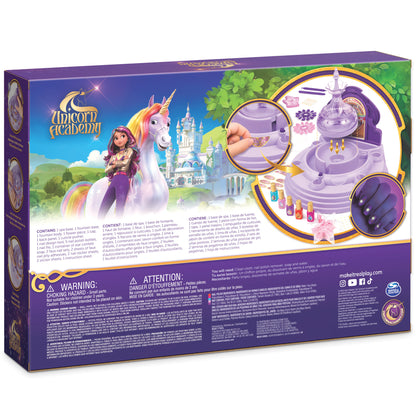 Make It Real Unicorn Academy Star Stables Fountain Nail Spa Kit – Bubble Soak, Polish & Glow Decals