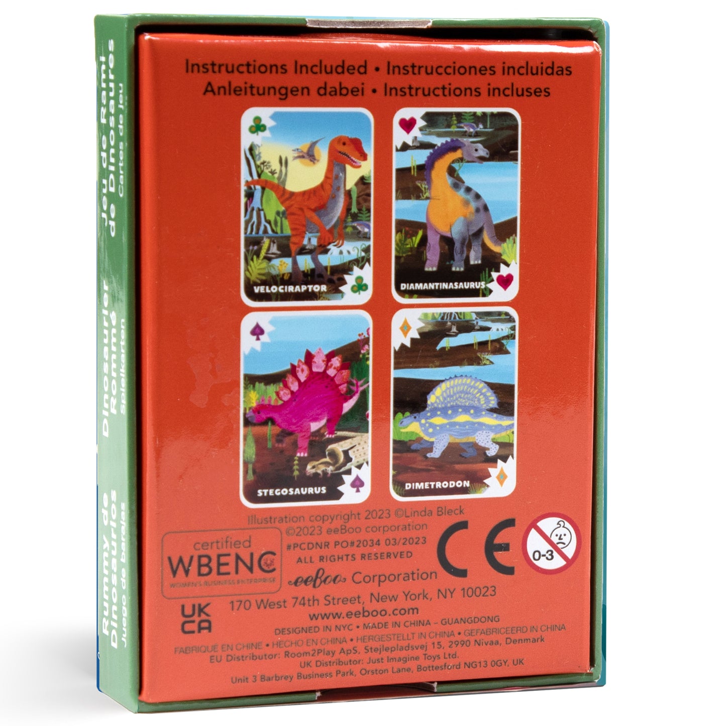 eeBoo Dinosaur Rummy Card Game for Kids