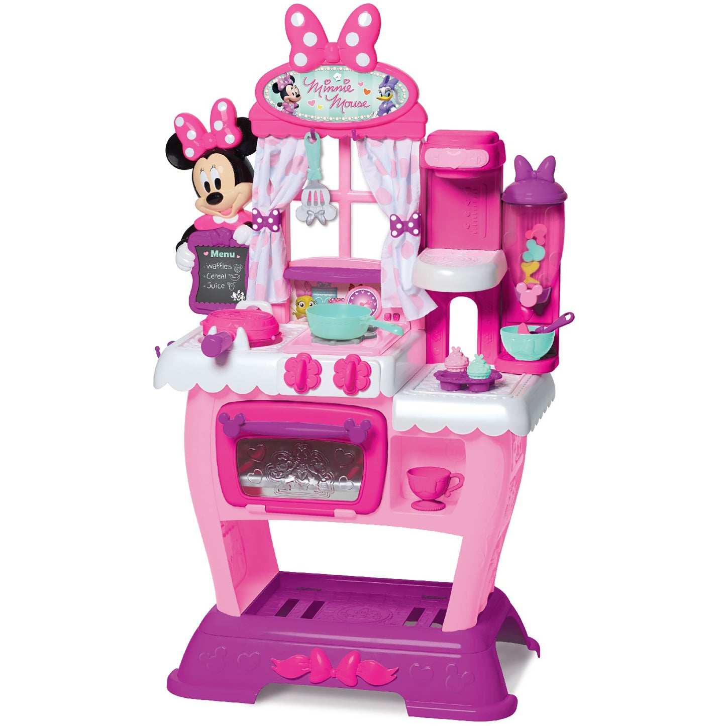 Minnie Mouse Happy Helpers Brunch Café pink kitchen playset with lights, sounds, and accessories