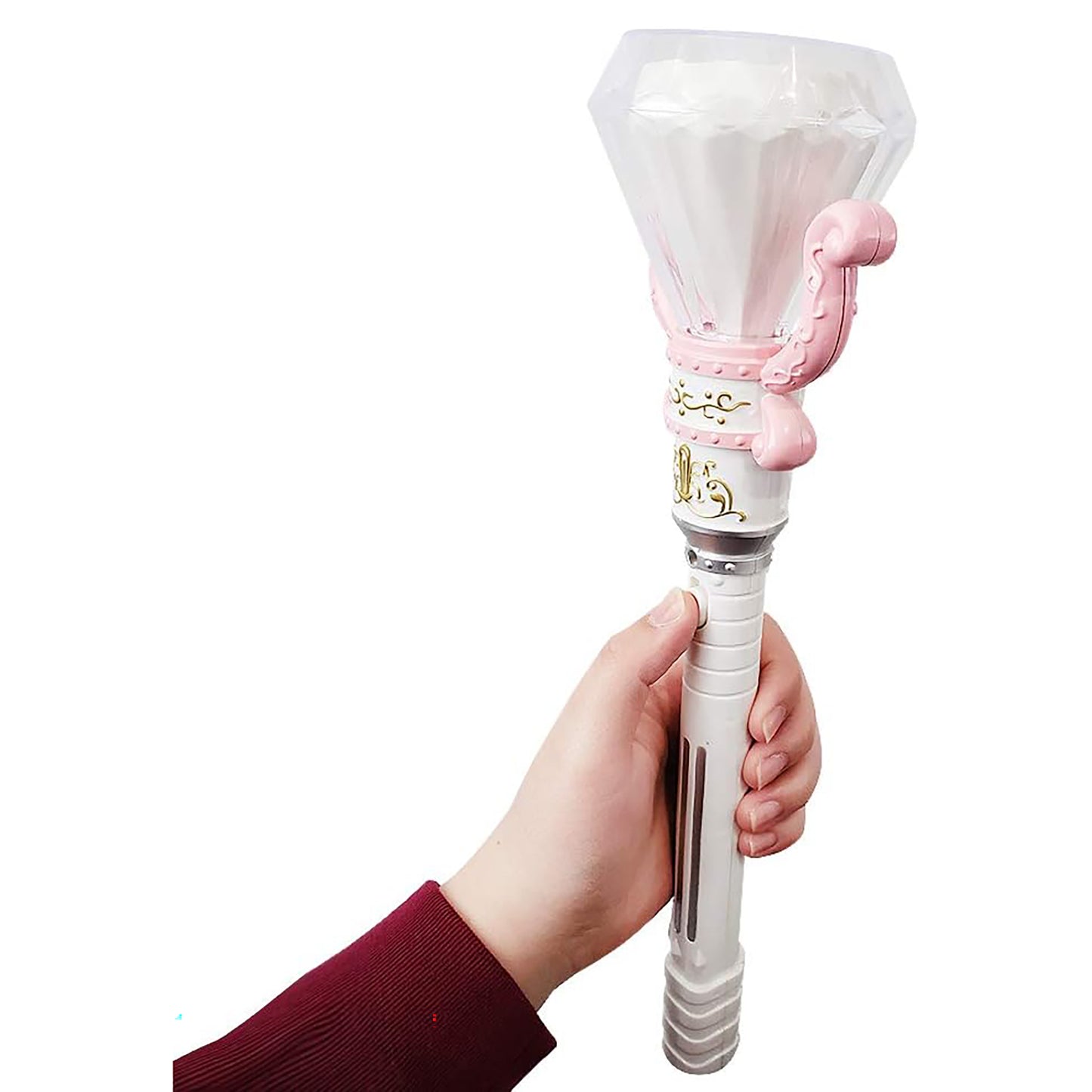 Enchanted Princess Light-Up Spinning Diamond Wand – White