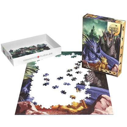 Eurographics Fourth Wing 1000 piece puzzle featuring dragons Tairn, Sgaeyl and Andarna