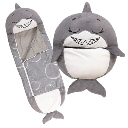 Happy Nappers: Pillow & Sleepy Sack: Med - Grey Shark