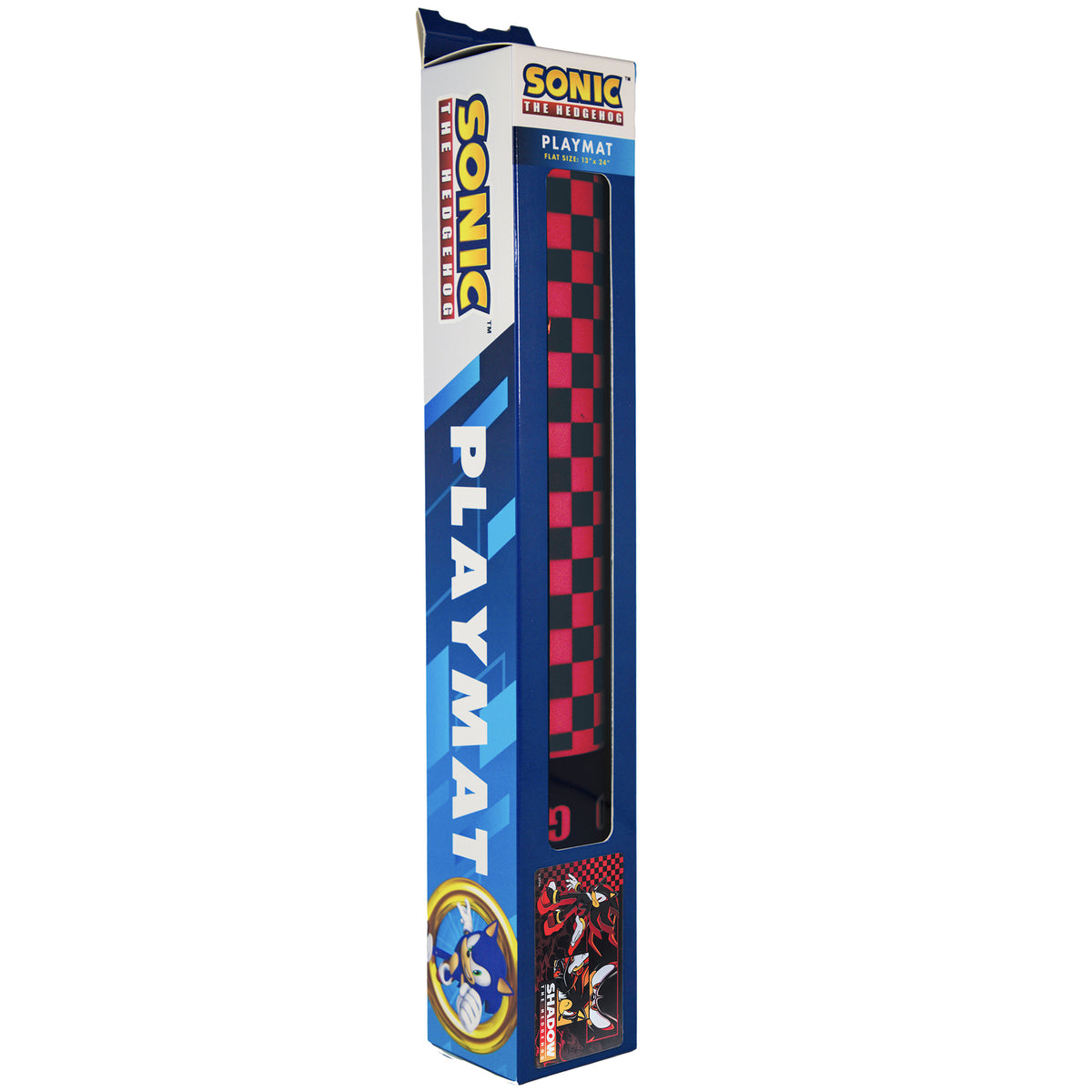 Sonic the Hedgehog Playmat with red and black checkered design, 23.75x13.5 inches