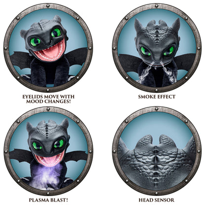 WOW! STUFF RealFX Interactive 10 inch Toothless Puppetronic Plush with 50+ Sounds from HTTYD