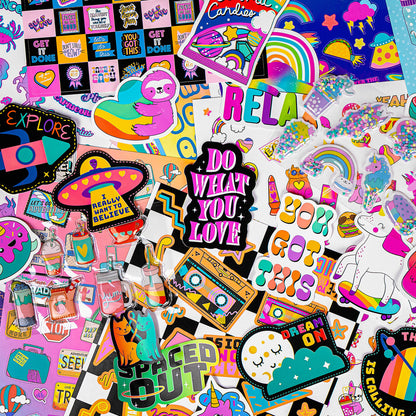 Mega Sticker Collection 5000+ Spectacular Variety Pack with 3D, Glow & Holographic Designs