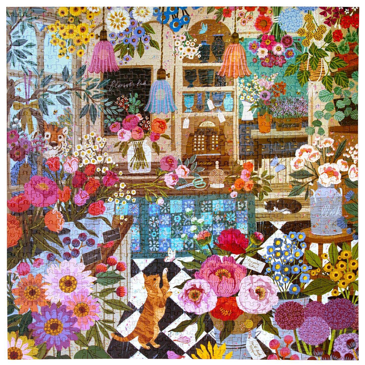 Piece&Love English Flower Shop 1000 piece jigsaw puzzle with colorful floral design
